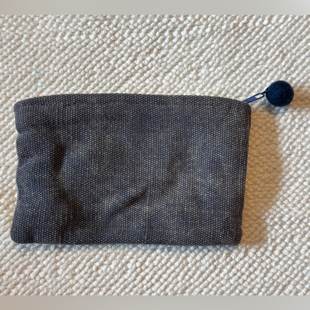 Rising Tide Felted Wool Clutch Pouch Floral Boho Artisan Nepal - Picture 4 of 5